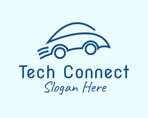 Vehicle - Blue Line Art Car logo design