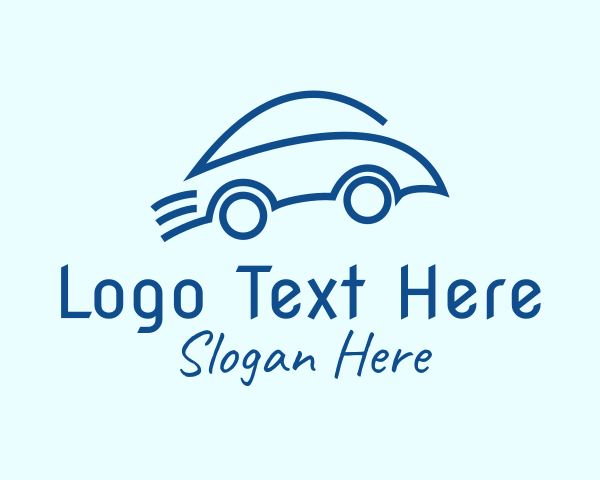 Auto - Blue Line Art Car logo design