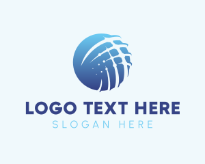 Blue - Solar Panel Globe logo design