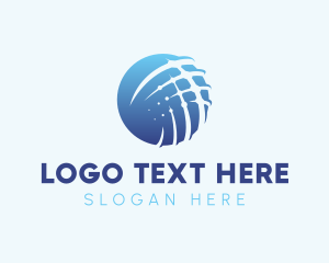 Sustainability - Solar Panel Globe logo design