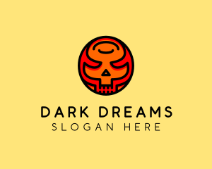 Scary Halloween Skull logo design