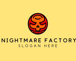 Scary Halloween Skull logo design