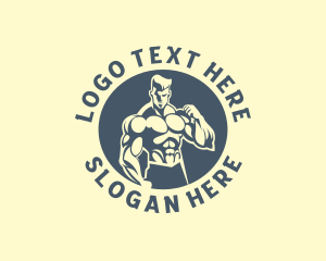 Hard - Muscle Man Fitness Gym logo design