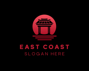 East - Asian Temple Arc logo design