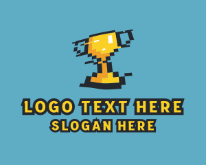 Online Game - Tournament Trophy Pixel Gaming logo design