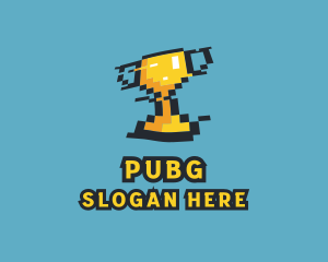 Tournament Trophy Pixel Gaming Logo