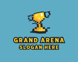 Tournament Trophy Pixel Gaming logo design