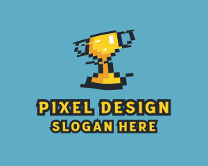 Tournament Trophy Pixel Gaming logo design