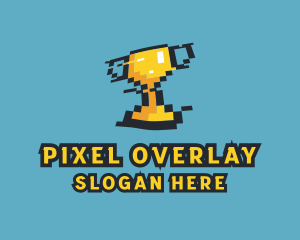 Tournament Trophy Pixel Gaming logo design