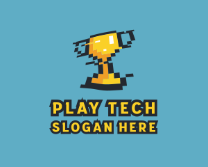Gamepad - Tournament Trophy Pixel Gaming logo design