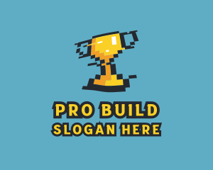 Tournament Trophy Pixel Gaming logo design