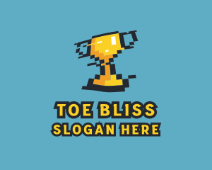 Tournament Trophy Pixel Gaming logo design