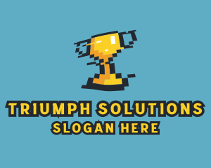 Winner - Tournament Trophy Pixel Gaming logo design