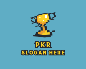 Tournament Trophy Pixel Gaming logo design