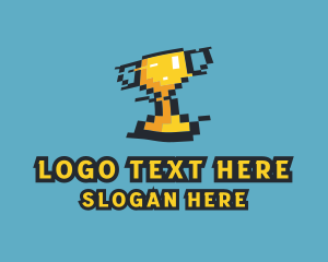 Pubg - Tournament Trophy Pixel Gaming logo design
