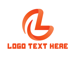 Orange Fire - Hot Letter L logo design
