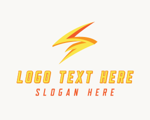 Thunder Lightning Electricity logo design