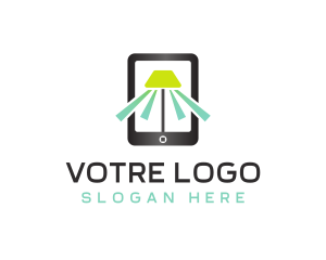 Smartphone - Mobile Lamp Light logo design