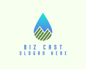 Distilled - Mountain Water Drop logo design