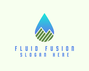 Mountain Water Drop logo design