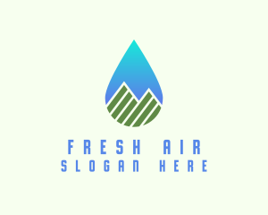 Mountain Water Drop logo design