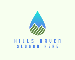 Mountain Water Drop logo design