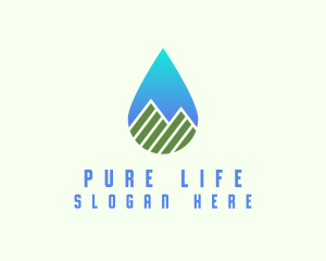 Alkaline - Mountain Water Drop logo design