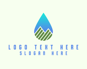 Distilled - Mountain Water Drop logo design