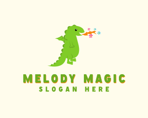 Baby Supplies - Green Kids Fire Flower Dragon logo design