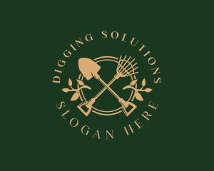 Shovel - Shovel Rake Gardening logo design
