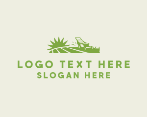 Lawn Mower Grass Field Logo