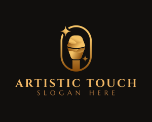 Gold Microphone Audio Mic logo design