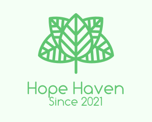 Environment Friendly - Green Leaf Outline logo design
