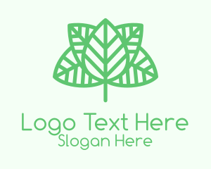 Green Leaf Outline  Logo