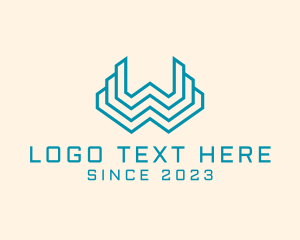 Line Art - Modern Tech Letter W logo design