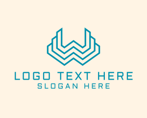 Modern Tech Letter W  Logo