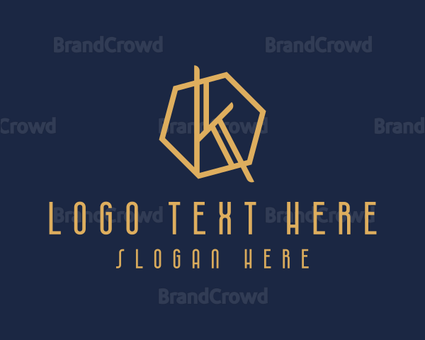 Minimalist Hexagon Letter K Logo
