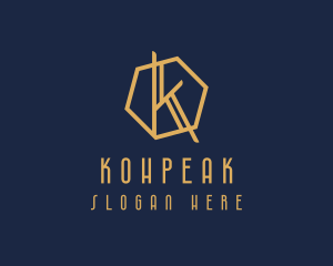 Minimalist Hexagon Letter K logo design