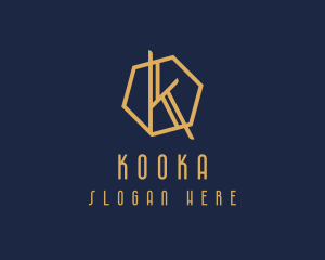 Minimalist Hexagon Letter K logo design