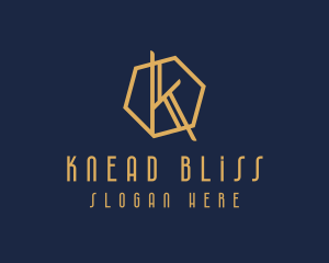 Minimalist Hexagon Letter K logo design