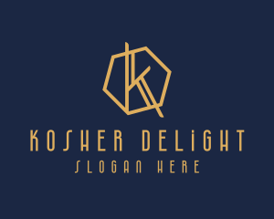 Minimalist Hexagon Letter K logo design