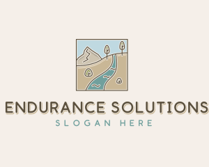 Mountain River Hike logo design