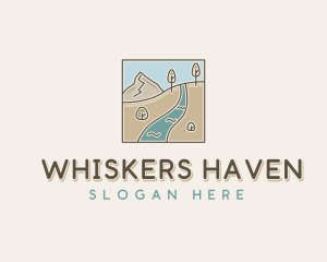 Mountain River Hike logo design