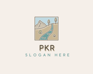 Mountain River Hike logo design