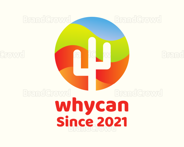 Multicolor Cactus Desert Logo