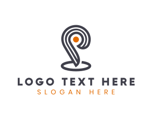 Logistics - Wayfinding Navigation GPS Letter P logo design