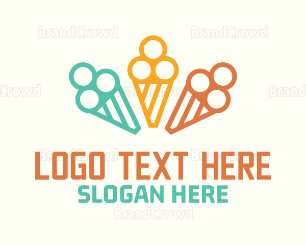 Pastel Ice Cream Cones Logo