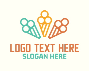 Sugar Cone - Pastel Ice Cream Cones logo design