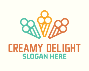 Yogurt - Pastel Ice Cream Cones logo design