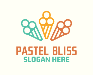 Pastel Ice Cream Cones logo design